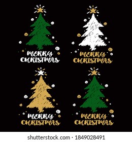 Set of Merry Christmas typography,Vector illustration. 
Applicable for covers,postcard,logo,poster,sticker, products.