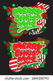 Set of Merry Christmas typography,Vector illustration. 
Applicable for covers,postcard,logo,poster,sticker, products.