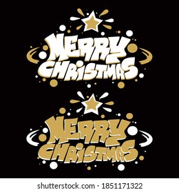 Set of Merry Christmas typography,Vector illustration. 
Applicable for covers,postcard,logo,poster,sticker.
