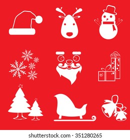 Set Merry Christmas. vector