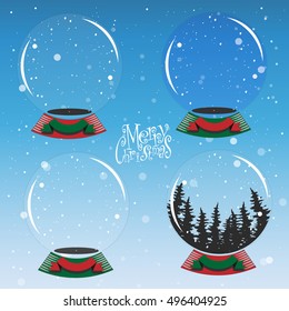Set Merry Christmas Vector Illustration