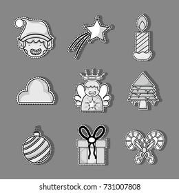 set merry chrstmas decoration design