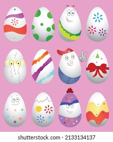 A set of merry Easter eggs for the holiday