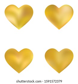 Set of mesh backgrounds hearts. Soft color effect. Flat fashion style of 90th, 80th. Yellow celebration templates for your cards, invitation, brochure and calendar.