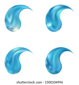 Set of mesh backgrounds with yin or yang. Harmonious original east style. Trendy soft color art. Blue celebration templates for your cards, invitation, brochure and calendar.