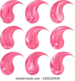 Set of mesh backgrounds with yin or yang. Trendy soft color theme. Buddhist original east style. Pink celebration templates for your cards, invitation, brochure and calendar.