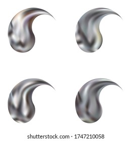 Set of mesh backgrounds with yin or yang. Trendy soft color logo. Flat original east style. Silver celebration templates for your cards, invitation, brochure and calendar.
