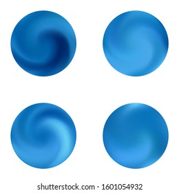 Set with mesh colorful round backgrounds. Trendy soft color theme. Cool retro style of 80th. Blue effective modern screens design for brochure, calendar, cards or invitation.