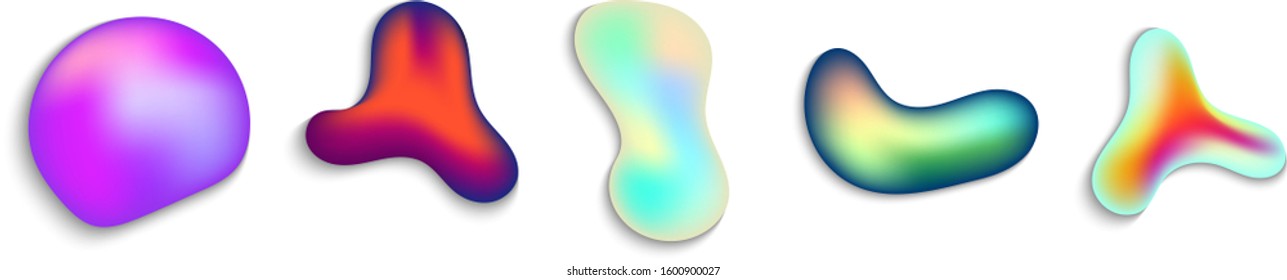 Set mesh gradient 3d ligiud elements. Vector stock eps 10.