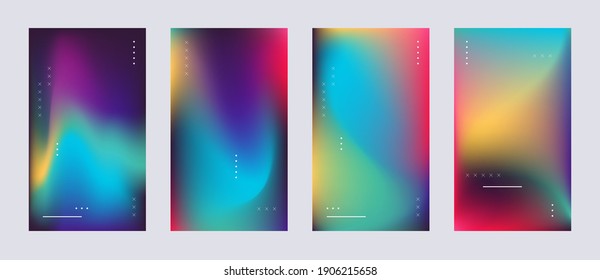 Set of mesh gradient backgrounds. Can be used for covers, phone and web