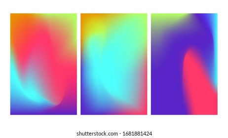 Set of mesh gradient colorful abstract vector backgrounds. Gradient design with color of the rainbow