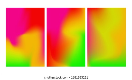 Set von Mesh-Farbverlauf-bunten abstrakten Vektorillustration-Hintergründen. Farbverlauf-Design mit Neonfarben