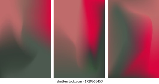 Set aus Mesche Farbverlauf bunt abstrakte Vektor Hintergrund. Gradientes Design mit roten, grünen Farben