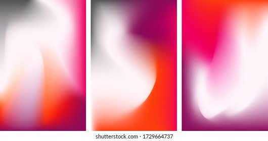 Set of mesh gradient colorful abstract vector background. Gradient design with red, white, pink colors