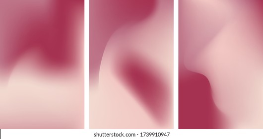 Set of mesh gradient vector background. Abstract design with rose, pink colors