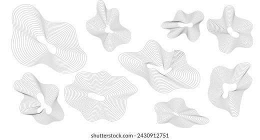 Set of mesh isolated form for decoration