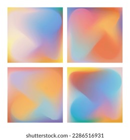 Conjunto de fondo de vector abstracto colorido del degradado de neón de malla. Diseño holográfico arco iris para conceptos, web, pantalla de smartphone, presentaciones, banners, carteles e impresiones