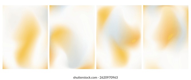 Set of mesh white yellow blue gradient abstract vector background. Modern design for concepts, web, smartphone screen, presentations, banners, posters and prints