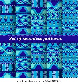 Set of Mesopotamia ornament Tribal seamless pattern. ?an be used for cloth, jackets,  invitation, flyers, bags, notebooks, cards, envelopes, pads, blankets, furniture, packing,
