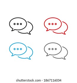 Set of Message bubble icon. Bubble template. Speech bubble. Chat sign.