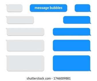 Set of message bubbles chat boxes with shadow