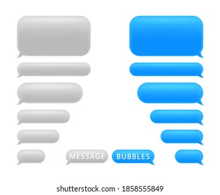 Set of message bubbles. Chat speech bubbles. Phone chat for text sms. Vector.