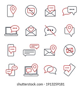 Set of Message Chat icon. SMS mail pack symbol template for graphic and web design collection logo vector illustration