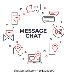 Set of Message Chat icon. SMS mail pack symbol template for graphic and web design collection logo vector illustration