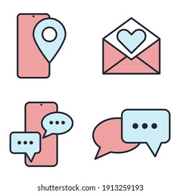 Set of Message Chat icon. SMS mail pack symbol template for graphic and web design collection logo vector illustration