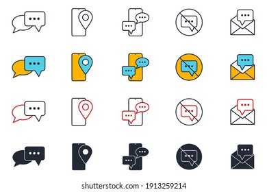 Set of Message Chat icon. SMS mail pack symbol template for graphic and web design collection logo vector illustration