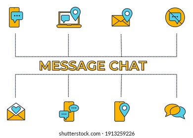Set of Message Chat icon. SMS mail pack symbol template for graphic and web design collection logo vector illustration