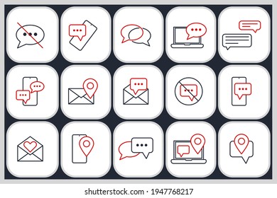 Set of Message Chat icon. SMS mail pack symbol template for graphic and web design collection logo vector illustration