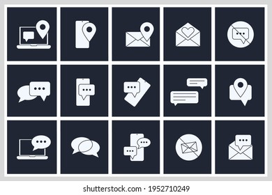 Set of Message Chat icon. SMS mail pack symbol template for graphic and web design collection logo vector illustration