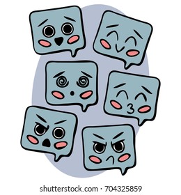 Set of message emoticons