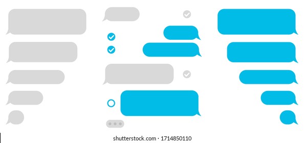 Set message icons, dialogue. Social network chatting window – vector