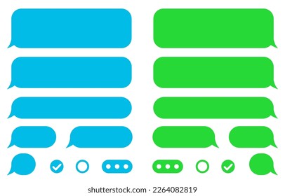 Establecer iconos de mensaje, diálogo. Ventana de charla de redes sociales - vector de stock