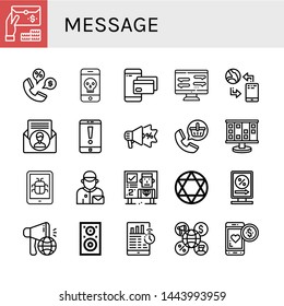 Set of message icons such as Email, Phone, Smartphone, Chat, Communication, Contact us, Mobile, Advertising, Order, Planning, Postman, Billboard, Torah, Billboards, Megaphone , message