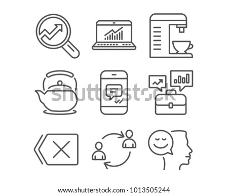 set message online statistics business portfolio stock vector