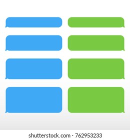 Set Message Service Bubbles With Place For Text Boxes. Empty Messaging Bubles.