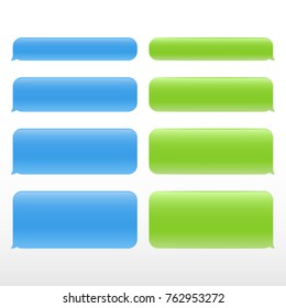 Set message service bubbles with place for text boxes. Empty messaging bubles.