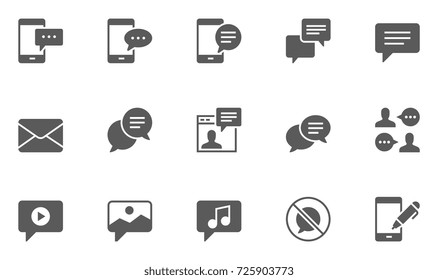 Set of Message Vector Icons. 48x48 Pixel Perfect.