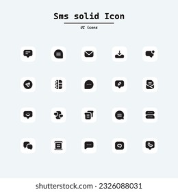Set of Message Vector Line Icons. Contains such Icons as Conversation, SMS, Heart, Love Chats, Notification, email. Collection ui icons with squircle shape. Web Page, Mobile App, UI, UX design.