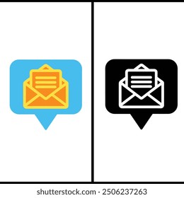 Set of messaging icons. The black filled and outlined chat and text forum icon is a vector graphic. Chat bubble for phones, Comment icon Flat  color vector set