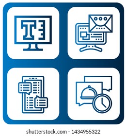 Set of messaging icons such as Text, Message , messaging
