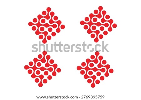 Set of meta ball patterns. Black liquid drops or morph shapes isolated on white background. Neurons or molecules texture. Modern abstract print with connected dots. Vector graphic illustration.