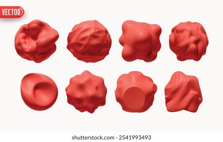 Conjunto de formas de Metaball de objetos design 3d realista. Coleção Meteoritos asteroides cometa Bola redonda elementos esféricos. Ilustração vetorial