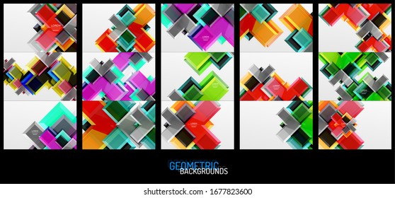 Set of metal arrow shape backgrounds. Abstract geometric backgrounds with 3d effect composition For Wallpaper, Banner, Background, Card, Book Illustration, landing page