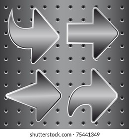 Set of metal arrows