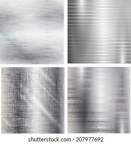 Set of metal background. Vector illustration.