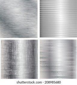 Set of metal background. Vector illustration. 